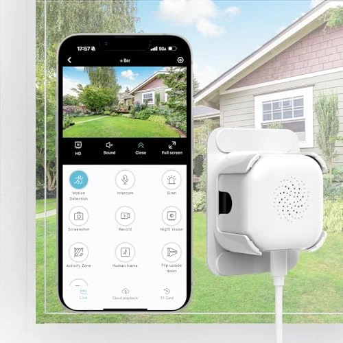 Window Camera with Full Color Night Vision and 2-Way Audio — Outdoor Security Cameras, YUOIOYU