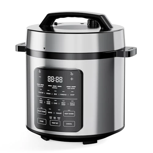 12-in-1 Electric Pressure Cooker 6 QT Stainless Steel Multi Cooker — Electric Pressure Cookers, DUMOS