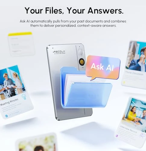 AI Voice Recorder with App Control, Transcription, and Summarization — Portable Audio Recorders, RECOLX