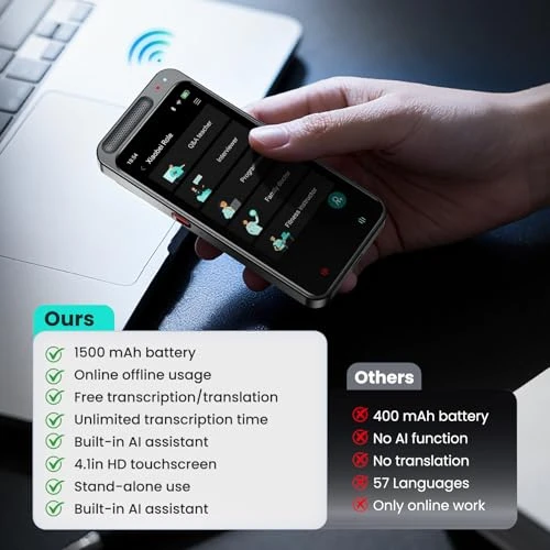 AI Voice Recorder with Free Transcription and Translation — Portable Audio Recorders, Fivegren