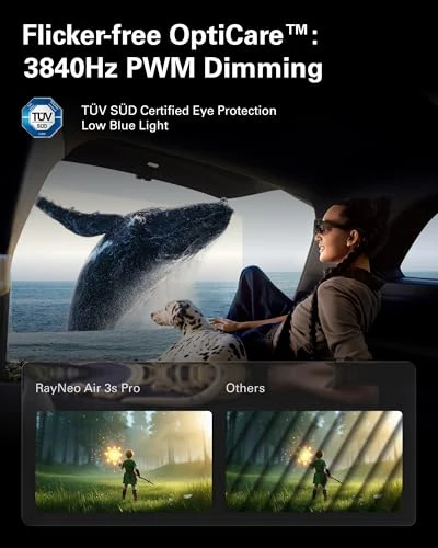 AR/XR Glasses with 201-Inch Display, 1200 Nits Brightness, 120Hz Refresh Rate — Immersive Viewing, RayNeo