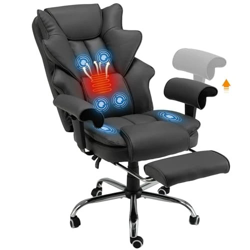 Ergonomic Executive Office Chair with Vibration, Heat, and Reclining Function, HOMREST
