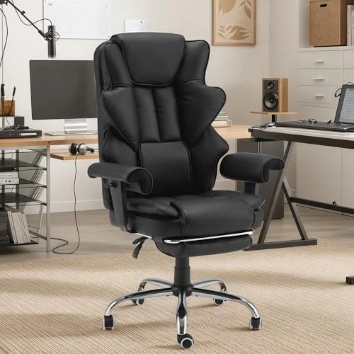 Ergonomic Executive Office Chair with Vibration, Heat, and Reclining Function — Massage Chairs, HOMREST