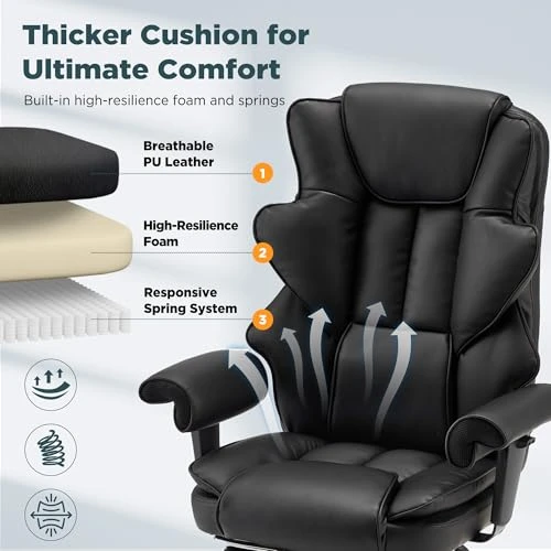 Ergonomic Executive Office Chair with Vibration, Heat, and Reclining Function, HOMREST