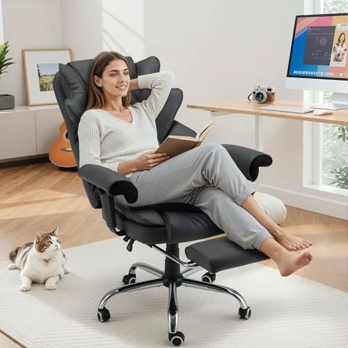 Ergonomic Executive Office Chair with Vibration, Heat, and Reclining Function, HOMREST