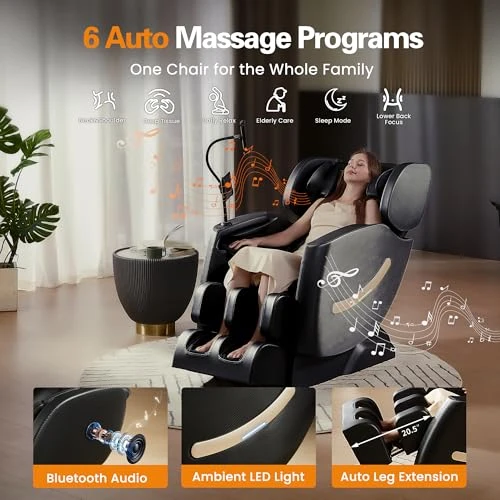 Full Body Recliner Massage Chair with Heating and Zero Gravity — Back Relief Solutions, VUYSUYVY