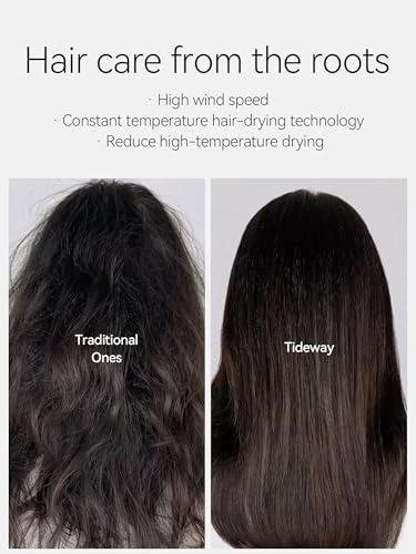 Hair Dryer with Diffuser, Ionic Professional High-Speed 1500W Low-Noise, Fast Drying, Travel Compact — Dryers & Accessories, TIDEWAY