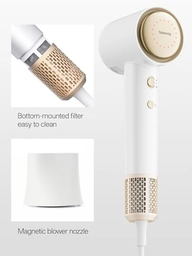 Hair Dryer with Diffuser, Ionic Professional High-Speed 1500W Low-Noise, Fast Drying, Travel Compact — Dryers & Accessories, TIDEWAY