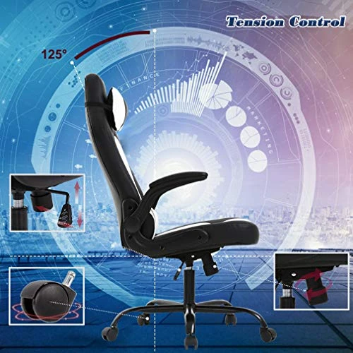 Massage Gaming Chair with Lumbar Support and Headrest — Gaming Chairs, BestOffice