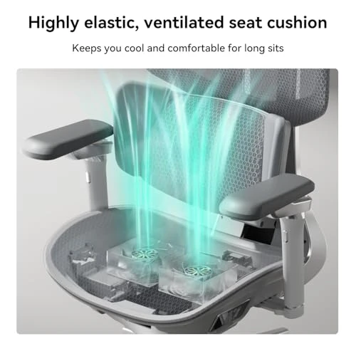 Smart Ergonomic Chair with Automated Lumbar Tracking, 4D Headrest, Ventilated Seat — Ergonomic Chair, Hbada