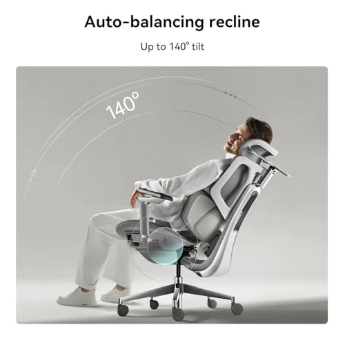 Smart Ergonomic Chair with Automated Lumbar Tracking, 4D Headrest, Ventilated Seat — Ergonomic Chair, Hbada