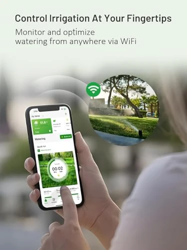 Smart Sprinkler Controller WiFi, 8 Zone Irrigation Controller Indoor with Automatic Weather-Based Watering — Controllers, HiOazo