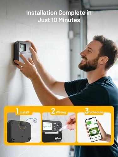 Smart Sprinkler Controller WiFi, 8 Zone Irrigation Controller Indoor with Automatic Weather-Based Watering — Controllers, HiOazo