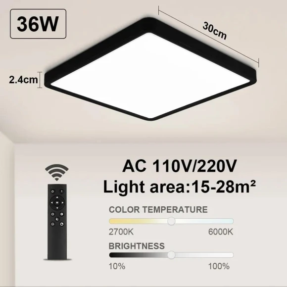 Smart LED Ceiling Light with Dimmable Glossy Lamp — Ceiling, Cosy Homes