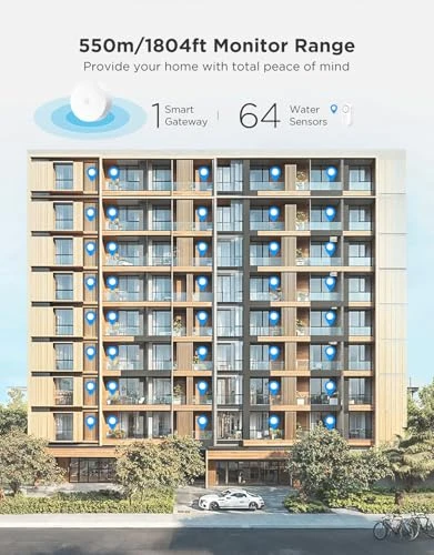 Upgraded Smart Water Leak Detector with Ultra-Long Range — Water Shut Off Valve, GoveeLife