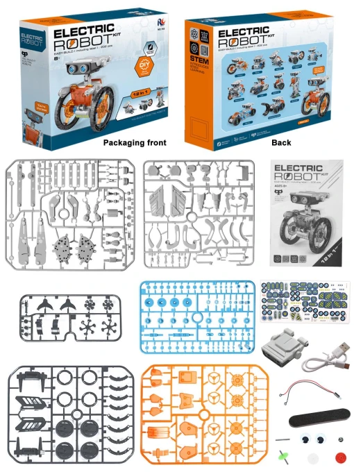 12-in-1 Solar Powered Robot WALL-E Puzzle Toy — Solar Power, Super Go