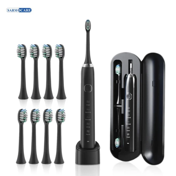 Electric Sonic Toothbrush with 8 Brush Heads — Kids' Electric Toothbrushes, Light makeup