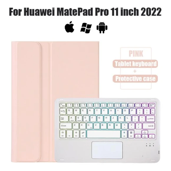 Removable Wireless Bluetooth Keyboard with Backlight and Touchpad — Keyboard Cases, HZ-C