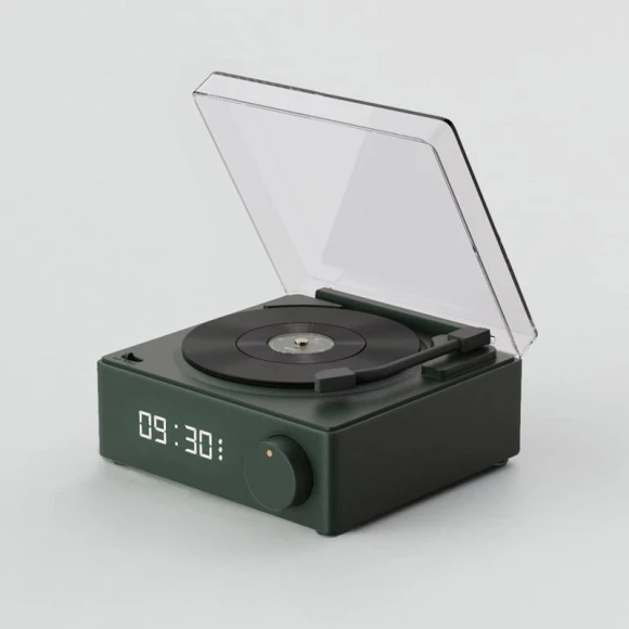 Retro Vinyl Wireless Bluetooth Speaker Alarm Clock — Portable Sound Systems, Mango Event