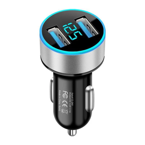 Smart Car Charger with Two USB Ports and LED Backlight — Vehicle Power Solutions, Smarter than future