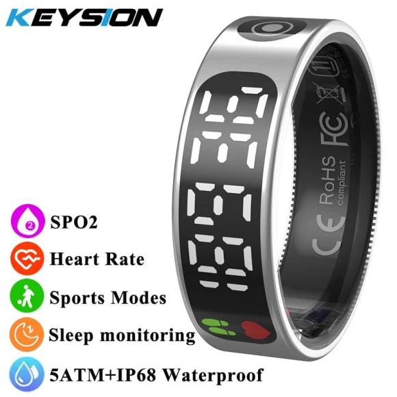 Smart Ring 5ATM Waterproof Health Tracker — Smart Rings, KEYSION