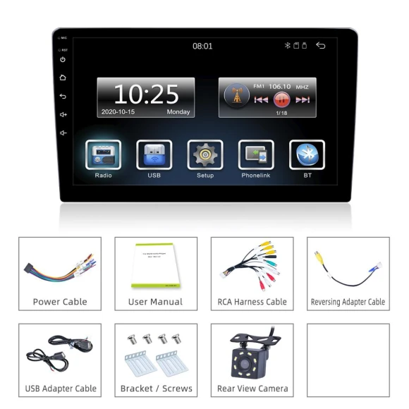 10.1 Inch 2.5D Touch Screen Car Stereo Radio — Stereo Receivers, HOME-Auto-001