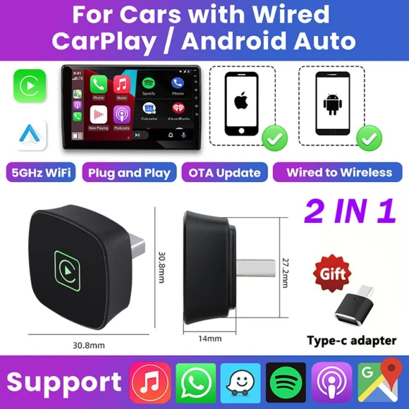5-in-1 Android CarPlay AI Box — Car Accessories & Gadgets, COOKING-MALL