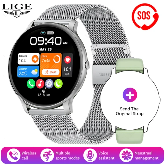 Smart Watch with Bluetooth and Voice Assistant — Smartwatches, LIGE