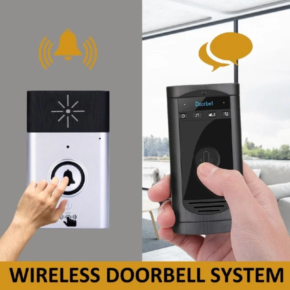 Wireless Doorbell with LED Indicator, Two-Way Talk, Rechargeable — Doorbells, Decor Dream