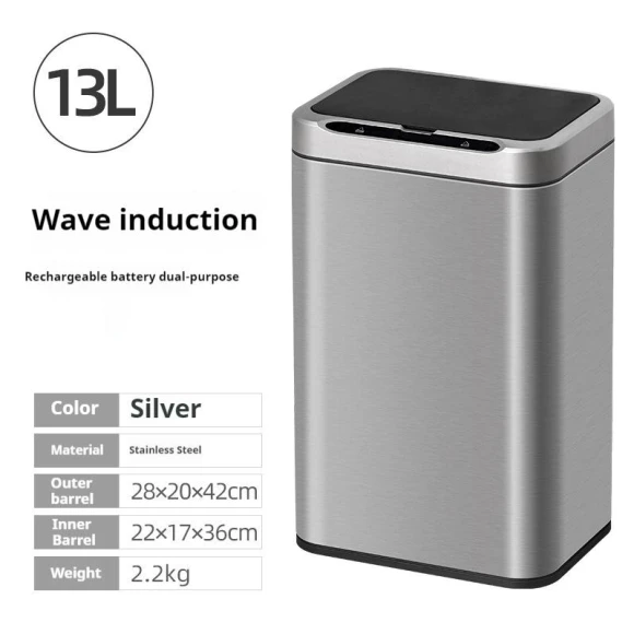 Automatic Sensor Stainless Steel Kitchen Trash Can — Kitchen Cans, Refreshing Home
