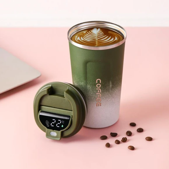 Gradient Color Smart Display Temperature Coffee Mug — Beverage Warmers, TOP HOME-002