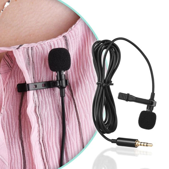 Mini Portable Clip on Lapel Lavalier Condenser Mic Wired Microphone — Microphones, KaiSai