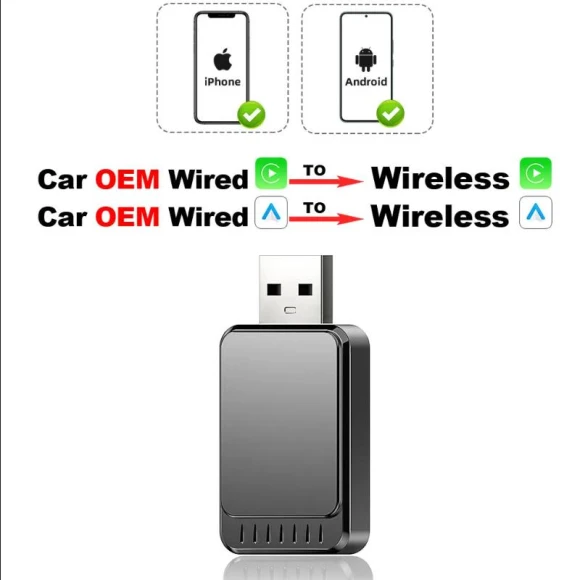 Wireless CarPlay Adapter Mini Body Smart AI Box — Stereo Receivers, Auto Accessories Home