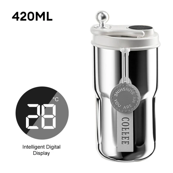Smart Thermos Bottle with LED Temperature Display — Beverage Warmers, Chic Interiors