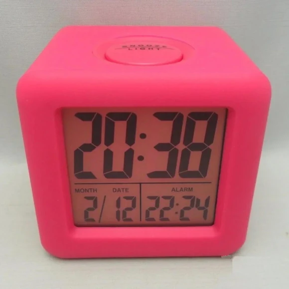 Square Silicone Alarm Clock with LCD Display — Alarms & Clocks, DC-HOME Textile
