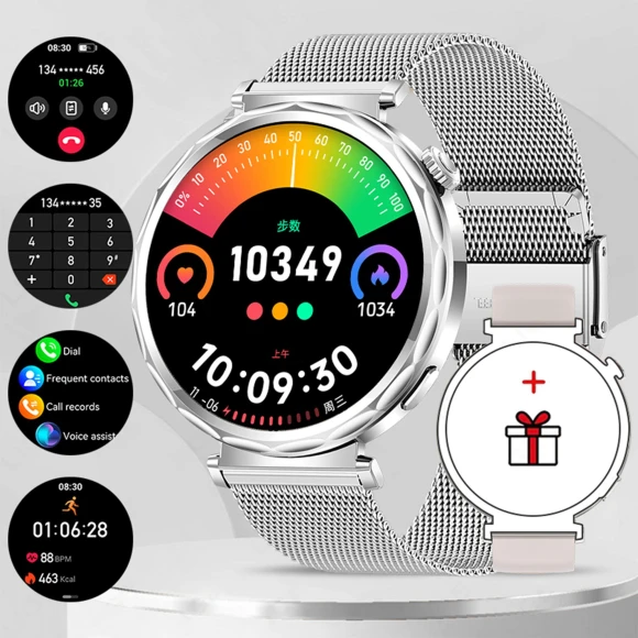 Women's Smartwatch with Full Circle Touchscreen, Bluetooth Calling, and Fitness Tracking — Smartwatches, LIGE