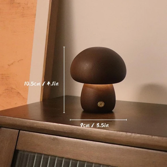 Wooden Mushroom Night Light — Nightstands, Fancy Homeware