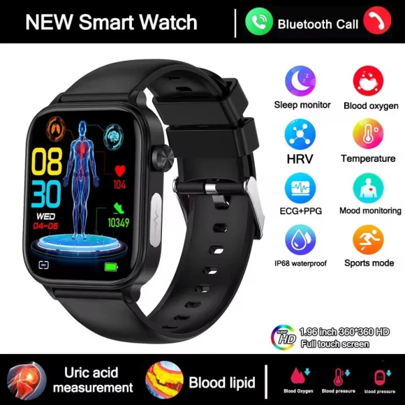 Blood Lipid Testing Smartwatch with ECG and Health Monitoring — Smartwatches, Lucky Start