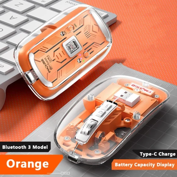 Bluetooth Wireless Mouse with LED Battery Display — Mouse Pads, VAORLO