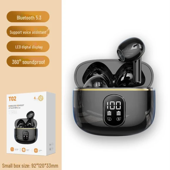 True Wireless Stereo Earbuds with Battery Display Charging Case — In-Ear Headphones, AI Supermarket