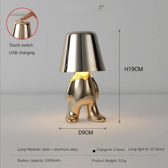Gold Bedside Lamp with USB Touch Dimming — Lamps & Shades, Cosy Homes