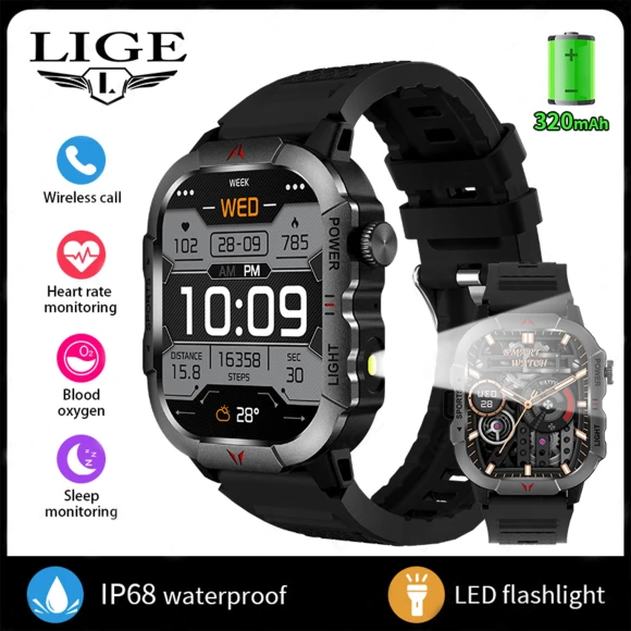 LED Flashlight Smart Watch — Wearable Accessories, LIGE
