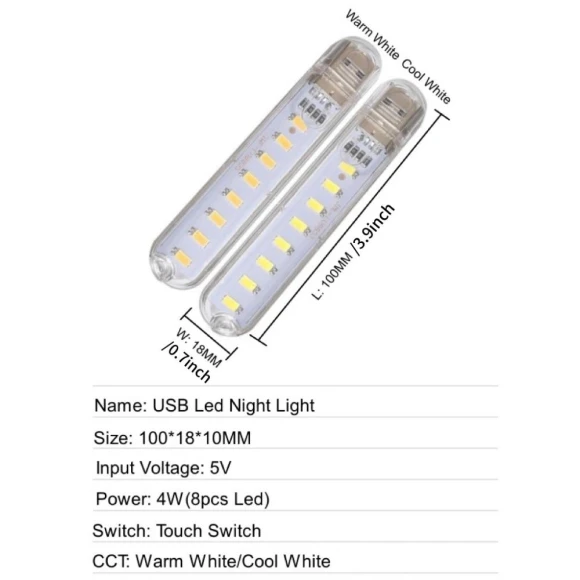 Mini Portable USB Light Bar — Book Lights, Cosy Homes