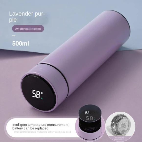 Smart Display Vacuum Insulated Stainless Steel Thermos — Travel Drinkware, Super Dream Home
