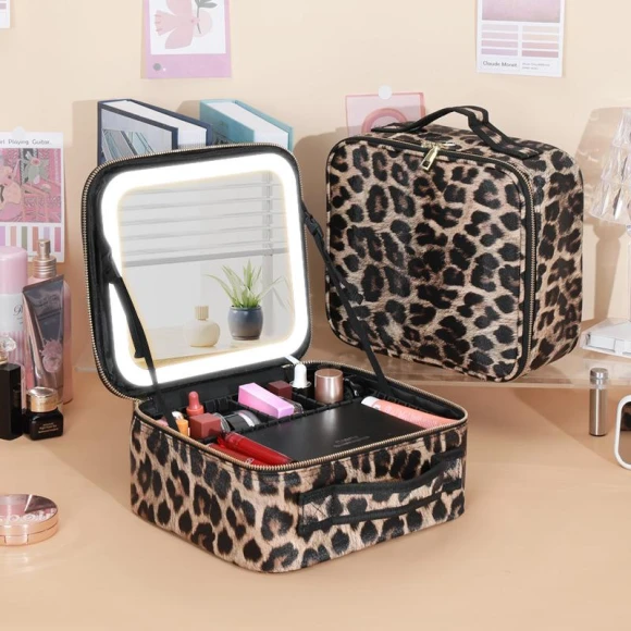 Smart LED Cosmetic Bag with Mirror — Cosmetic Cases, LIN-Home