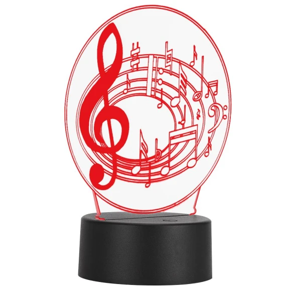 3D Music Notes LED USB Touch Night Light — Night Lights, Zeblaze