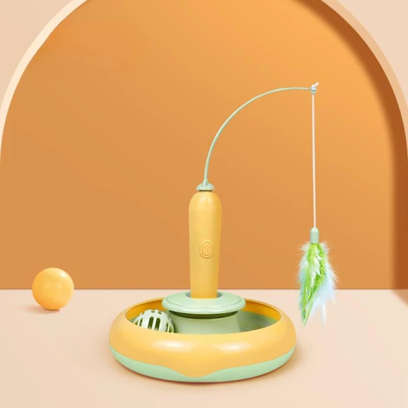 Electric Cat Funny Stick Feather Fishing Rod — Cat Playthings, Pet family bucket