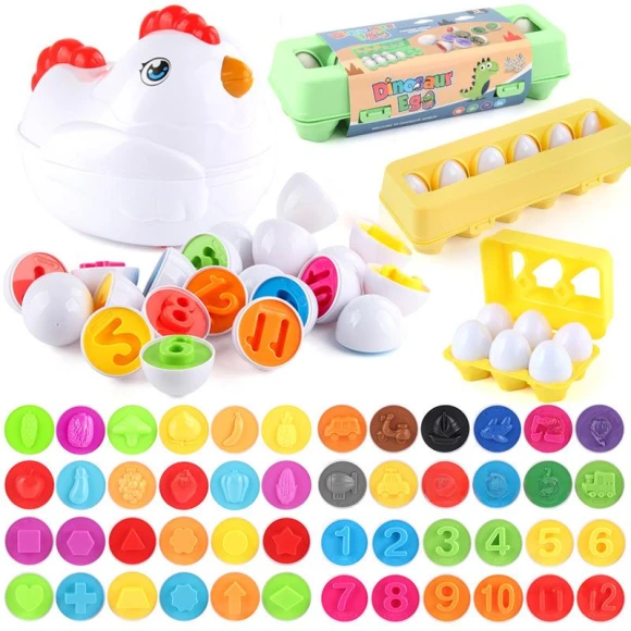 Smart Egg Traffic Pairing Toy — Infant & Early Childhood Playthings, Serene Greens