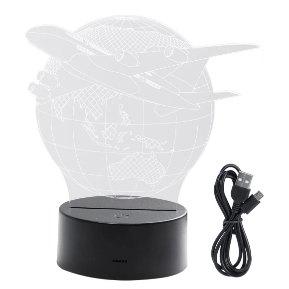 Innovative Night Light in Shape of Earth Plane, 3D, Touch Control, Multicolor, for Home, Bedroom — , CosyHome