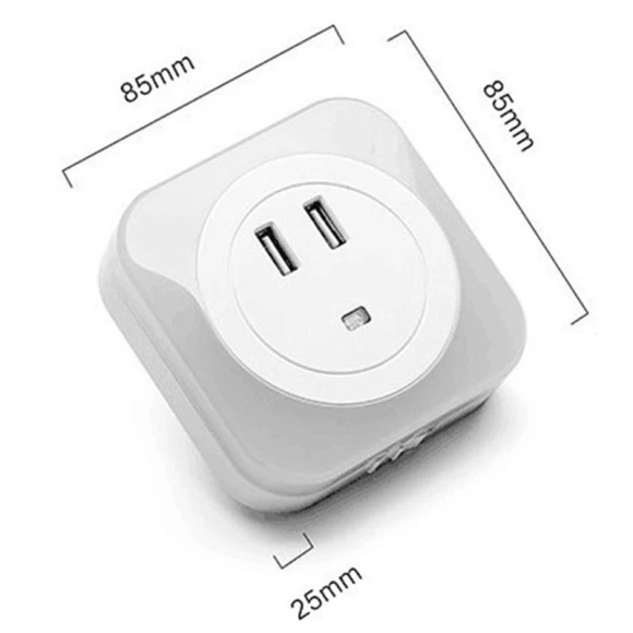 LED Night Light with Dual USB Charging Port — Night Lights, Dream Garage